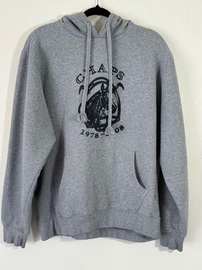 Champs Grey Vintage Y2k Horse and Mallet Graphic Cotton Cozy Soft Hoodie Sz Lg